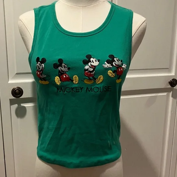 Disney Green Mickey Mouse Tank Top - Picture 1 of 2